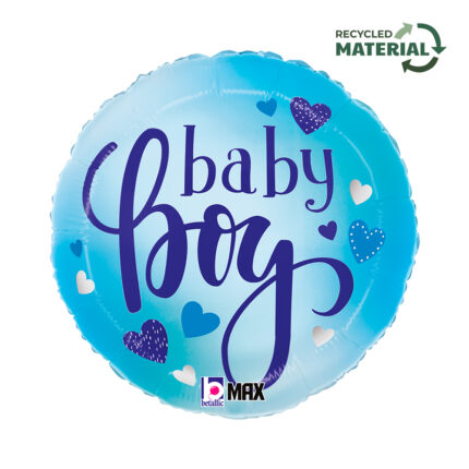 18" Μπαλόνι Baby Boy μπλε καρδιές