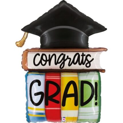 44" Μπαλόνι Αποφοίτησης με Βιβλία Congrats Grad