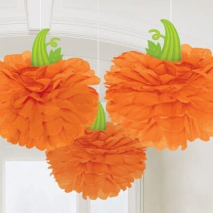 Διακοσμητικό Pom-Pom κολοκύθες 40 cm (3 τμχ)