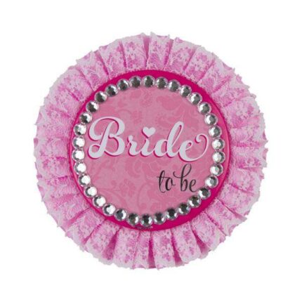 Παράσημο Ροζ με δαντέλα "Bride to be