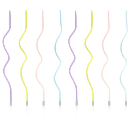 Πολύχρωμα Ψηλά Κεράκια Curl (8 τεμ)