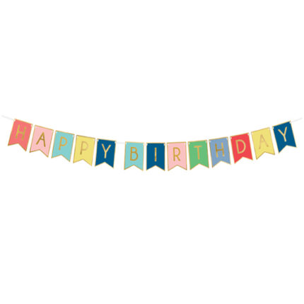 Πολύχρωμο μπάνερ Happy Birthday