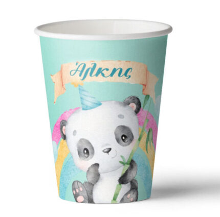 Ποτήρια πάρτυ αρκουδάκι Panda (8 τεμ)