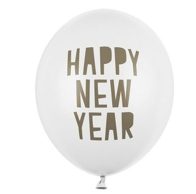 Σετ άσπρα Μπαλόνια Happy New Year (6 τεμ)