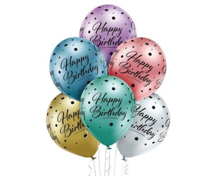 Σετ Chrome Μπαλόνια Happy Birthday (6 τεμ)