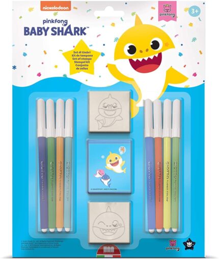 Σετ σφραγίδες και μαρκαδόροι Baby Shark