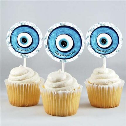 Topper Cupcake με όνομα Ματάκι (8 τεμ)