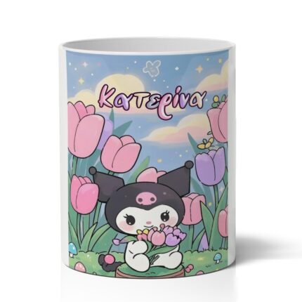 Μολυβοθήκη με Όνομα – Kuromi Με Λουλούδια