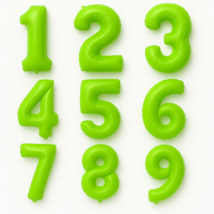 Neon Μπαλόνια Αριθμοί Πράσινο 86 cm – 34″