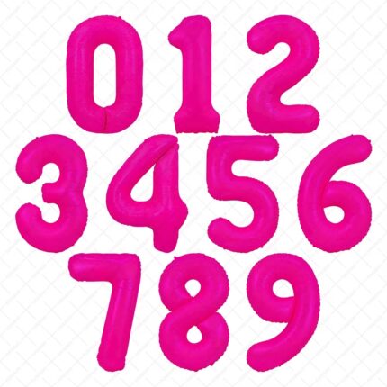 Neon Μπαλόνια Αριθμοί Φούξια 86 cm – 34″